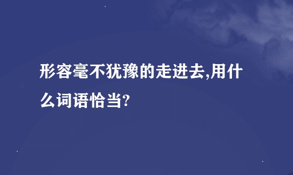 形容毫不犹豫的走进去,用什么词语恰当?