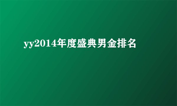 yy2014年度盛典男金排名