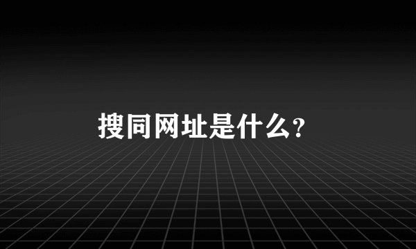搜同网址是什么？