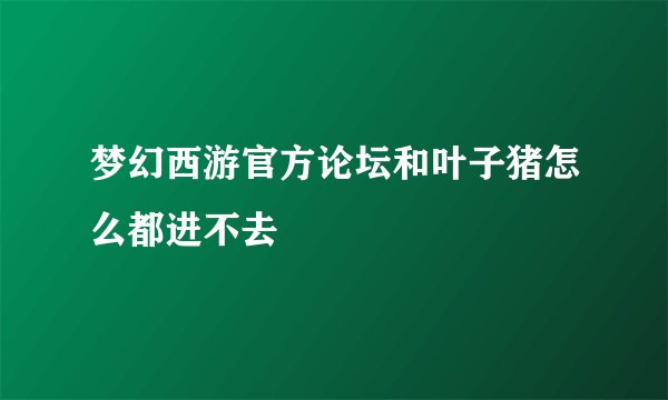 梦幻西游官方论坛和叶子猪怎么都进不去