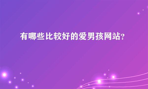 有哪些比较好的爱男孩网站?