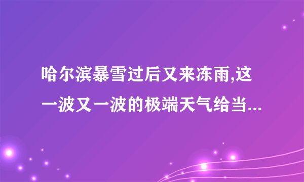 哈尔滨暴雪过后又来冻雨,这一波又一波的极端天气给当地带来了哪些影响...