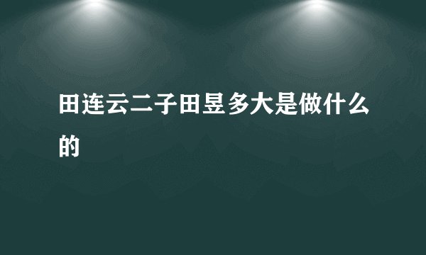田连云二子田昱多大是做什么的