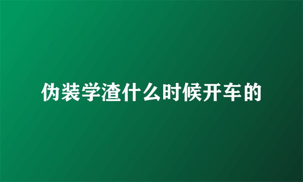 伪装学渣什么时候开车的