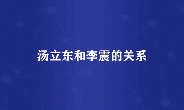 汤立东和李震的关系