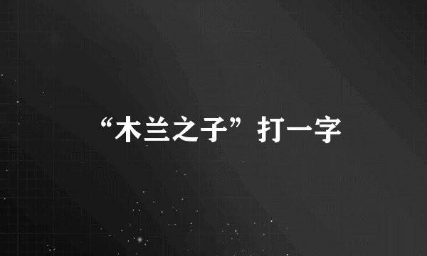 “木兰之子”打一字