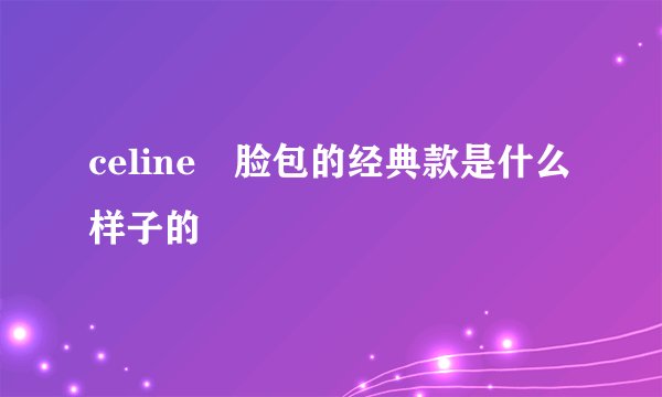 celine囧脸包的经典款是什么样子的