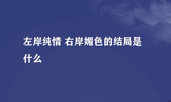 左岸纯情 右岸媚色的结局是什么