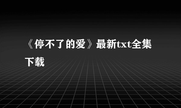 《停不了的爱》最新txt全集下载