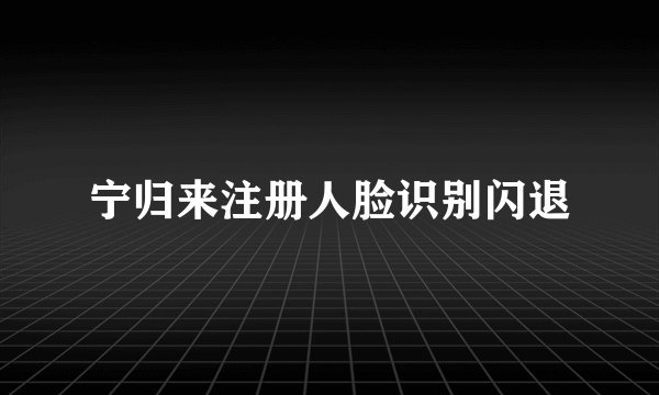 宁归来注册人脸识别闪退