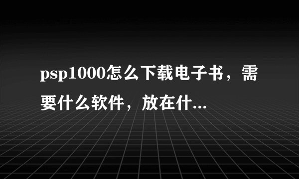 psp1000怎么下载电子书，需要什么软件，放在什么位置~~重分悬赏！！！！！！！！