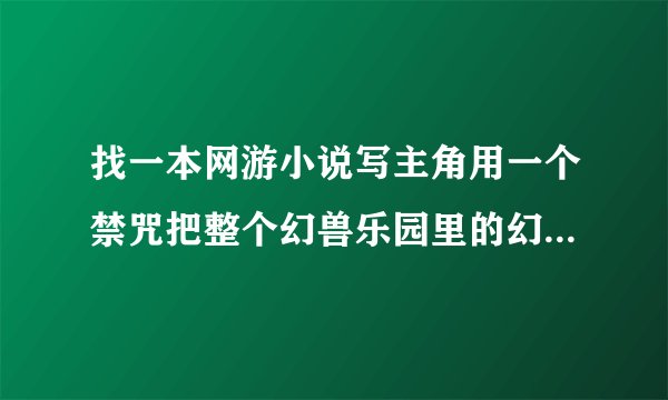 找一本网游小说写主角用一个禁咒把整个幻兽乐园里的幻兽全部给杀光了？