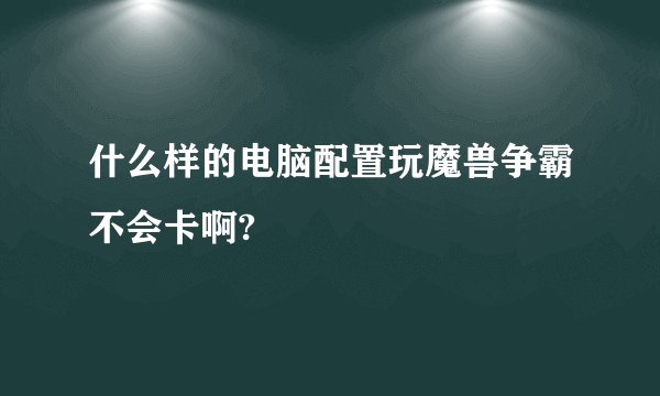 什么样的电脑配置玩魔兽争霸不会卡啊?