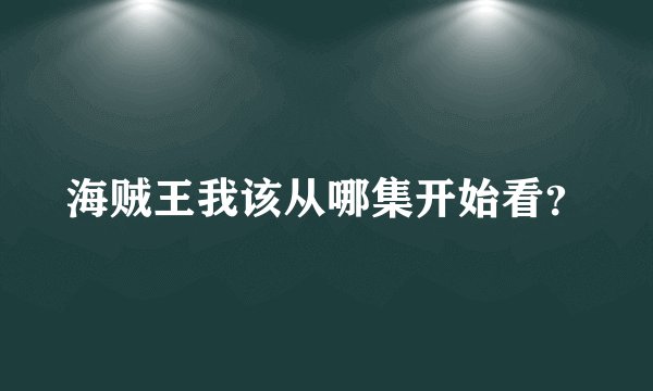 海贼王我该从哪集开始看？