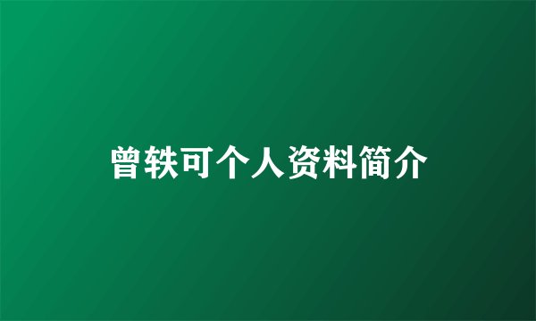 曾轶可个人资料简介