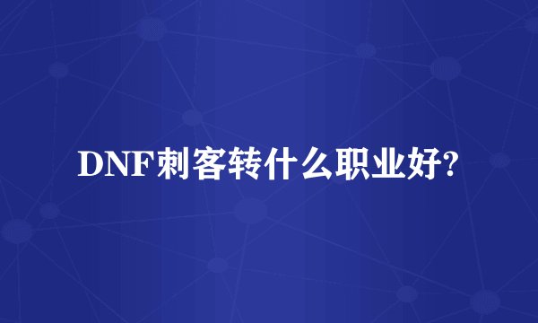 DNF刺客转什么职业好?