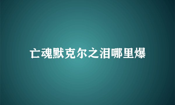 亡魂默克尔之泪哪里爆