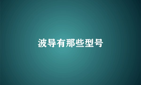 波导有那些型号