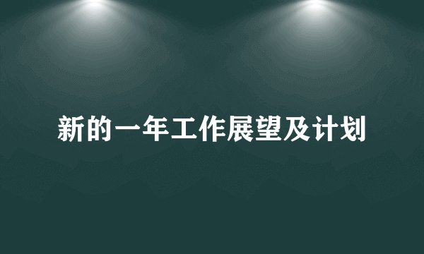 新的一年工作展望及计划