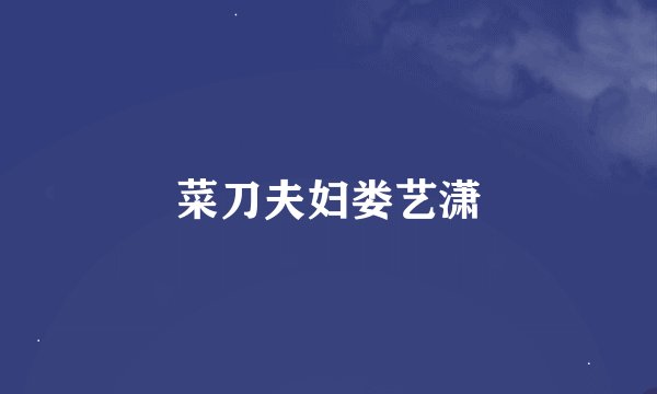 菜刀夫妇娄艺潇