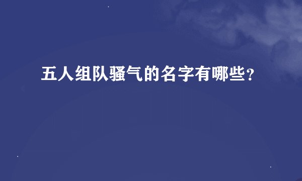 五人组队骚气的名字有哪些？
