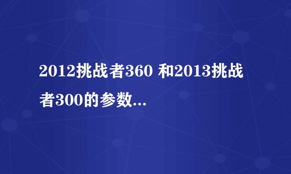 2012挑战者360 和2013挑战者300的参数对比,越全越好,谢谢