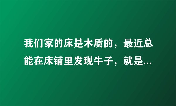 我们家的床是木质的，最近总能在床铺里发现牛子，就是米虫吧，可是家里又没有大米，如果是床生了虫子