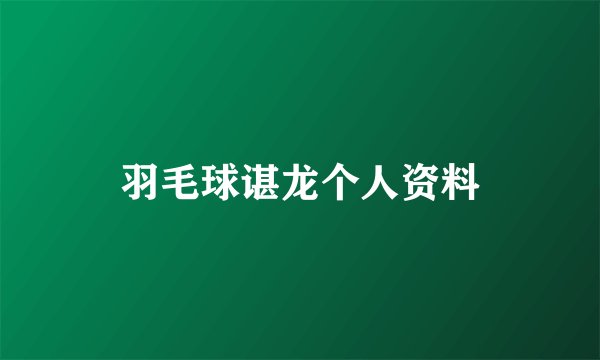 羽毛球谌龙个人资料