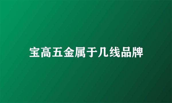 宝高五金属于几线品牌