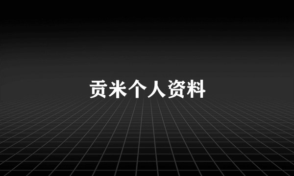 贡米个人资料