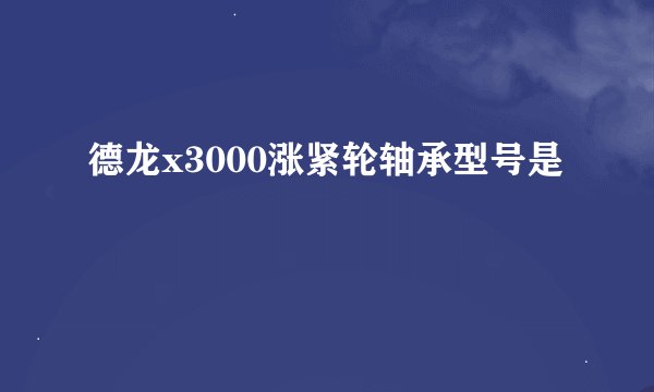 德龙x3000涨紧轮轴承型号是