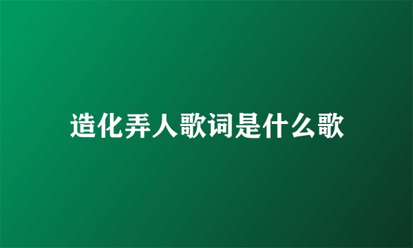 造化弄人歌词是什么歌