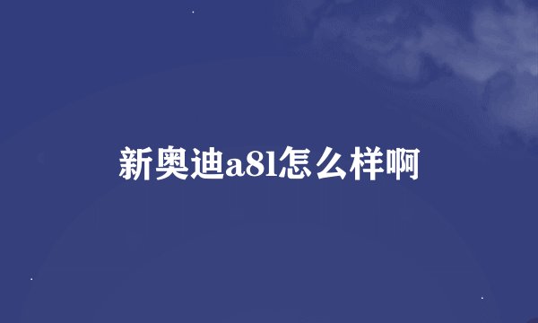 新奥迪a8l怎么样啊