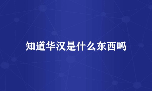 知道华汉是什么东西吗