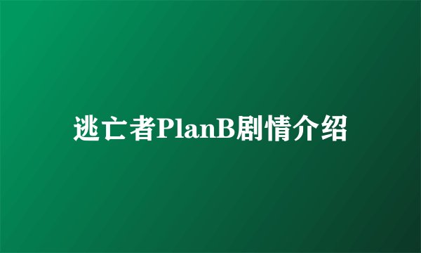 逃亡者PlanB剧情介绍