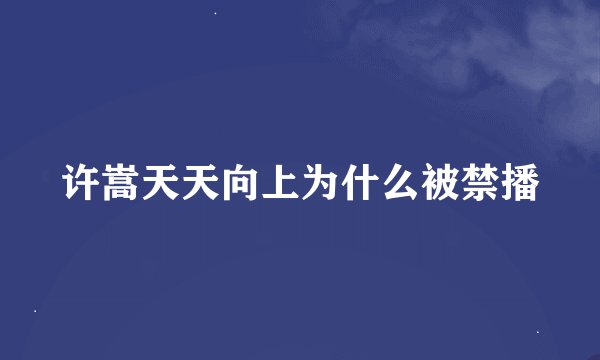 许嵩天天向上为什么被禁播