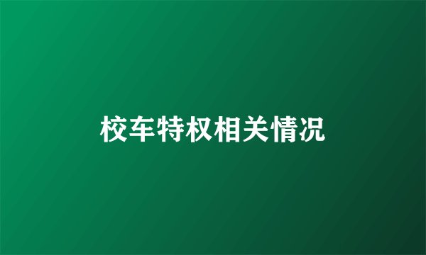 校车特权相关情况