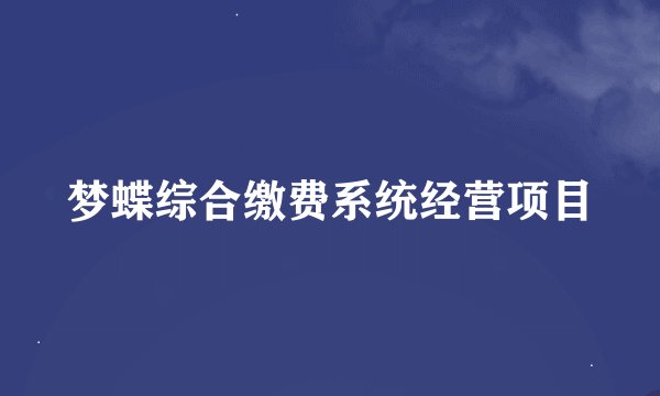梦蝶综合缴费系统经营项目