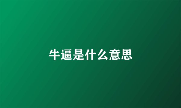 牛逼是什么意思