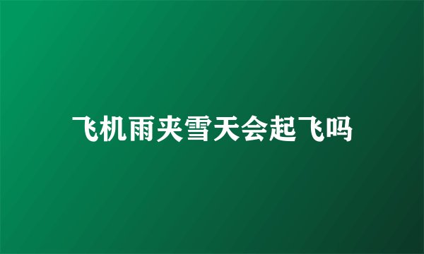 飞机雨夹雪天会起飞吗
