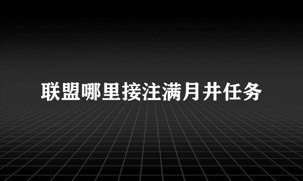 联盟哪里接注满月井任务