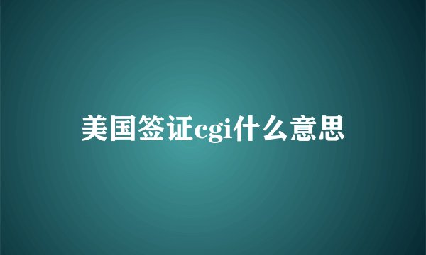 美国签证cgi什么意思