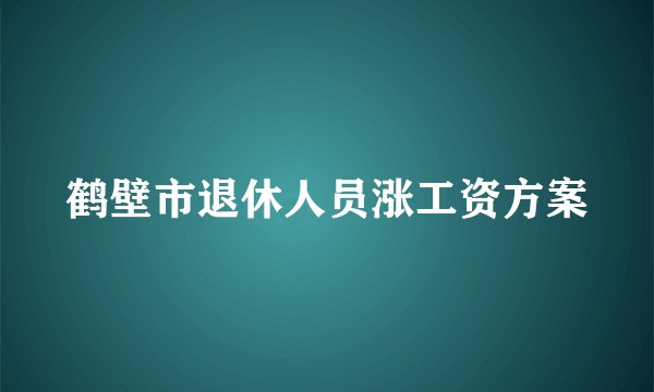 鹤壁市退休人员涨工资方案