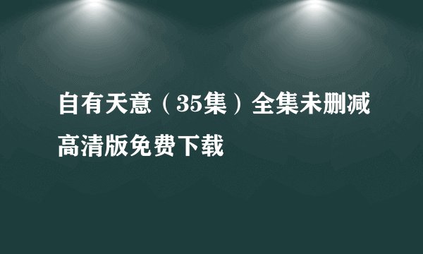 自有天意（35集）全集未删减高清版免费下载