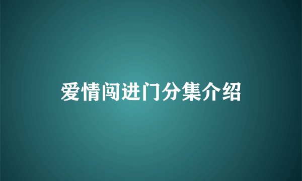 爱情闯进门分集介绍