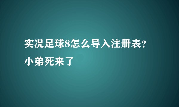 实况足球8怎么导入注册表？小弟死来了