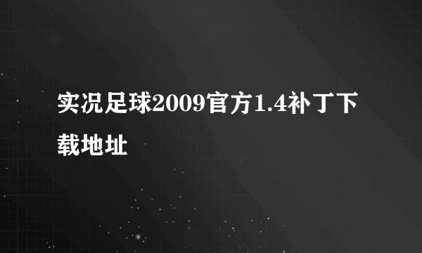 实况足球2009官方1.4补丁下载地址