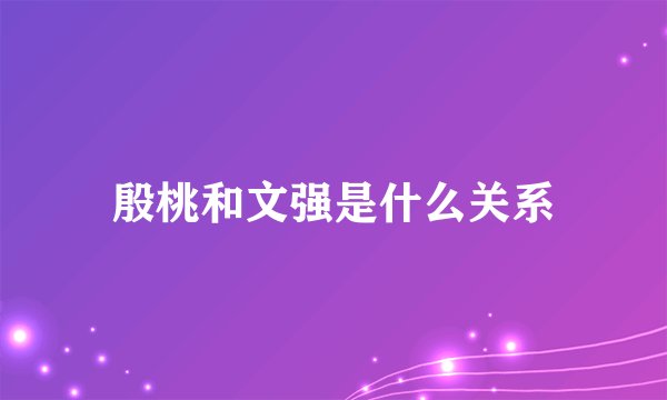 殷桃和文强是什么关系