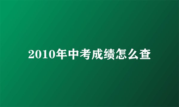 2010年中考成绩怎么查