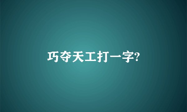 巧夺天工打一字?